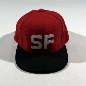 The Hundreds Black Red San Francisco SF Baseball WOOL Blend Hat Cap Adjustable